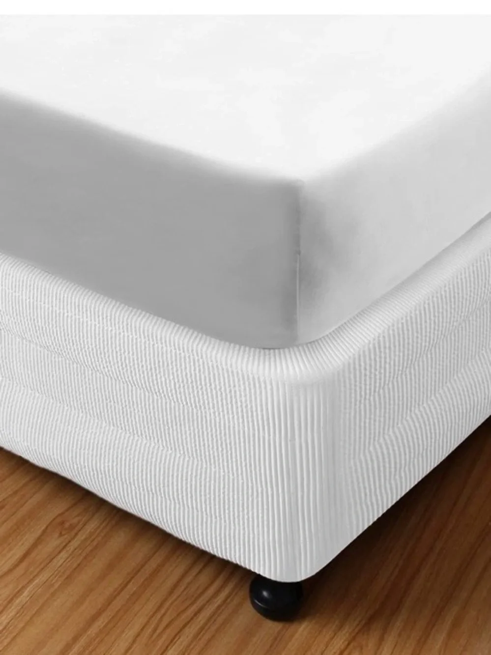 Box Spring Cover Wrap-Around Elastic Vertical Quilted Valance 16” Drop KING